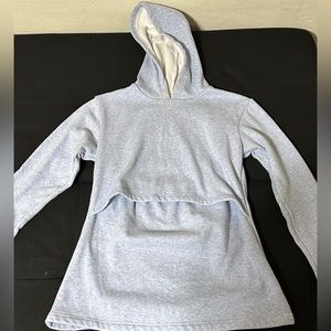 Women’s Nom Maternity Nursing Hoodie, Blue, Size Medium